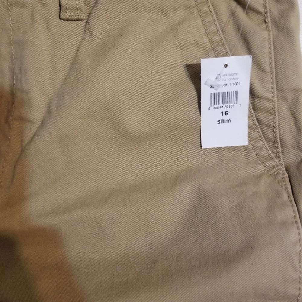 Boys khaki slim fit pants